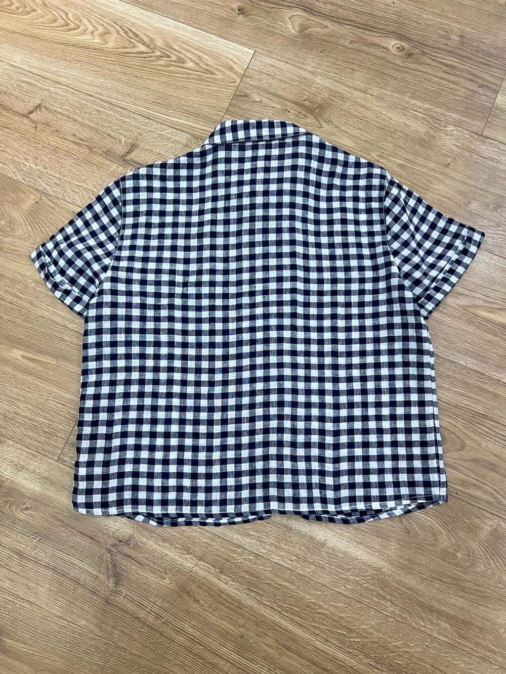 C&C California Women's Linen Short Sleeve Button Down Gingham Shirt Size M - Picture 4 of 10